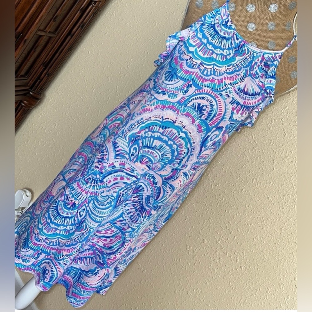 Lilly Pulitzer Blue and Pink Midi Dress